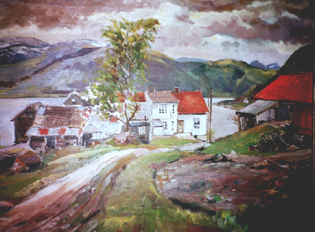 lefdal1930.jpg - Lefdal ca. 1930 - maleri av Asbjrn Skram/oil painting by A. Skram